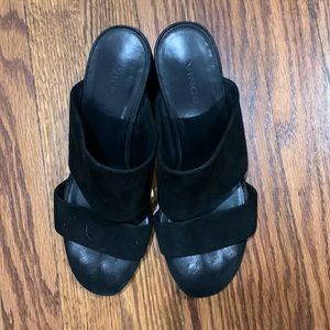 Vince. Black suade leather heels